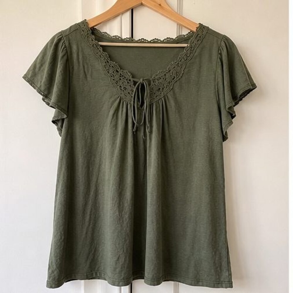 Olive Pleated Blouse